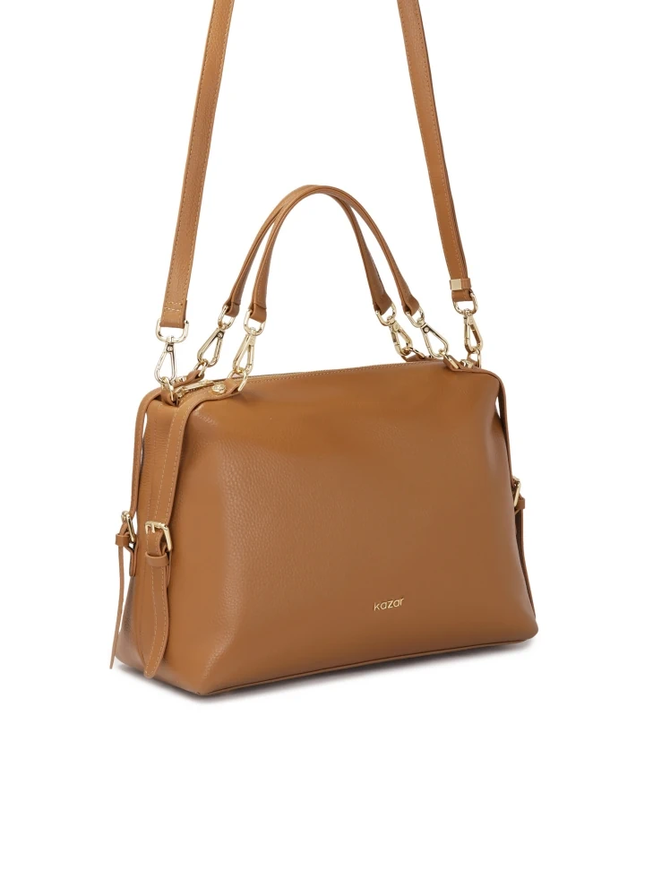 Kazar Light Brown Handbag With Detachable Handles