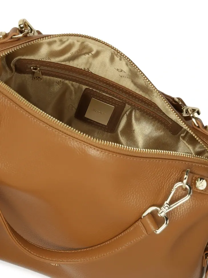 Kazar Light Brown Handbag With Detachable Handles