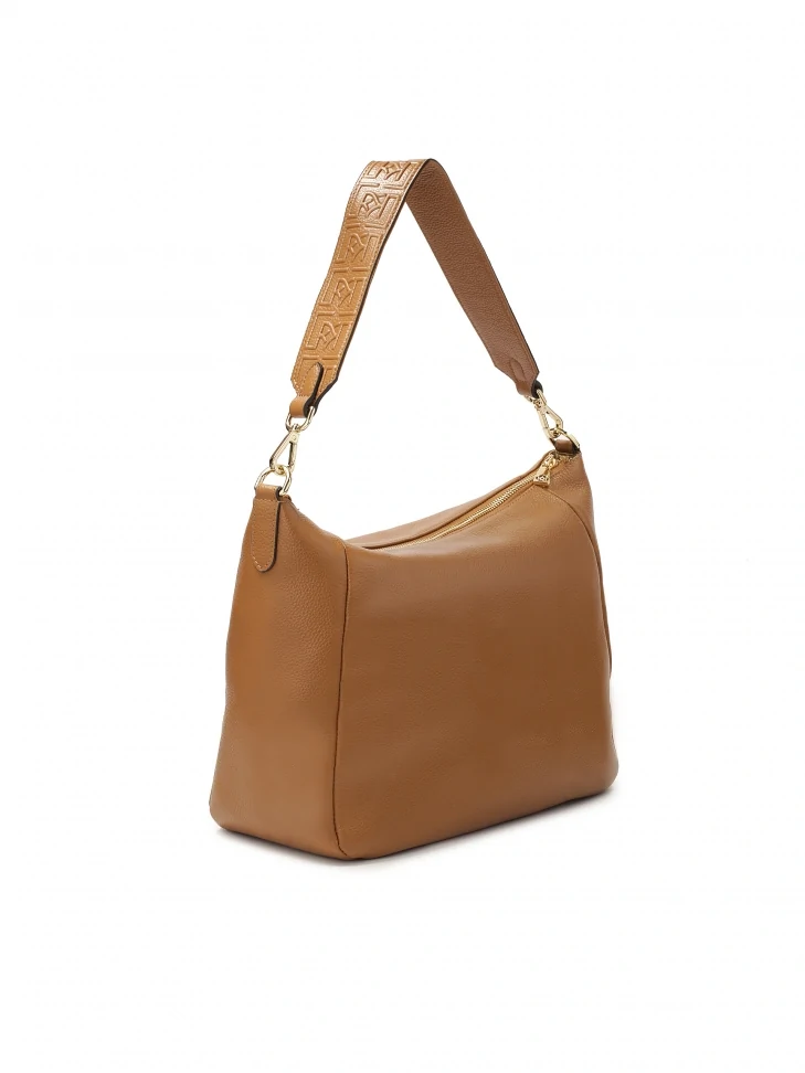 Kazar Light Brown Handbag With Detachable Strap