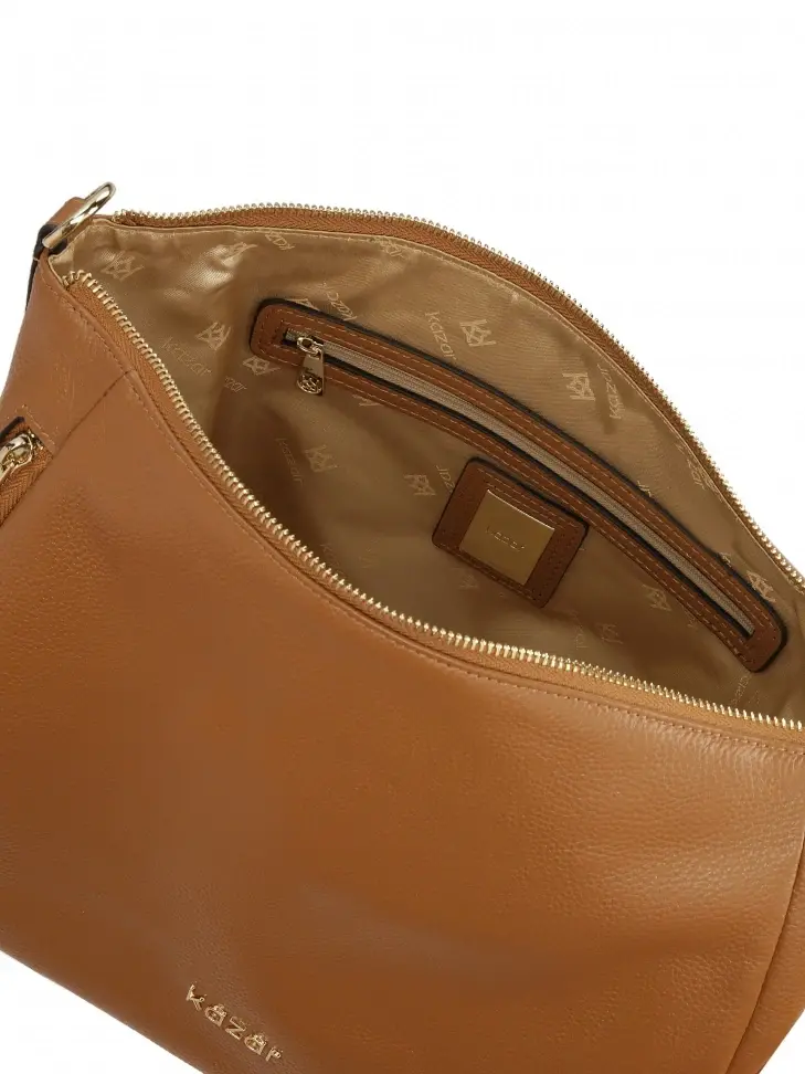 Kazar Light Brown Handbag With Detachable Strap