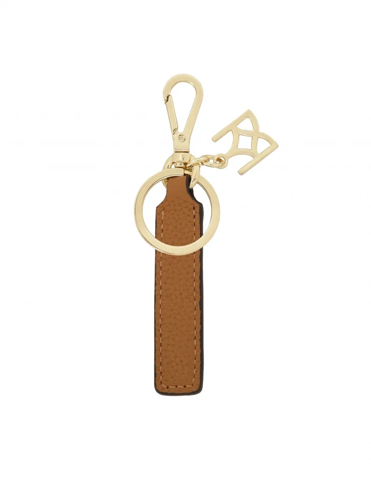 Kazar Light Brown Leather Key Ring On A Snap Hook