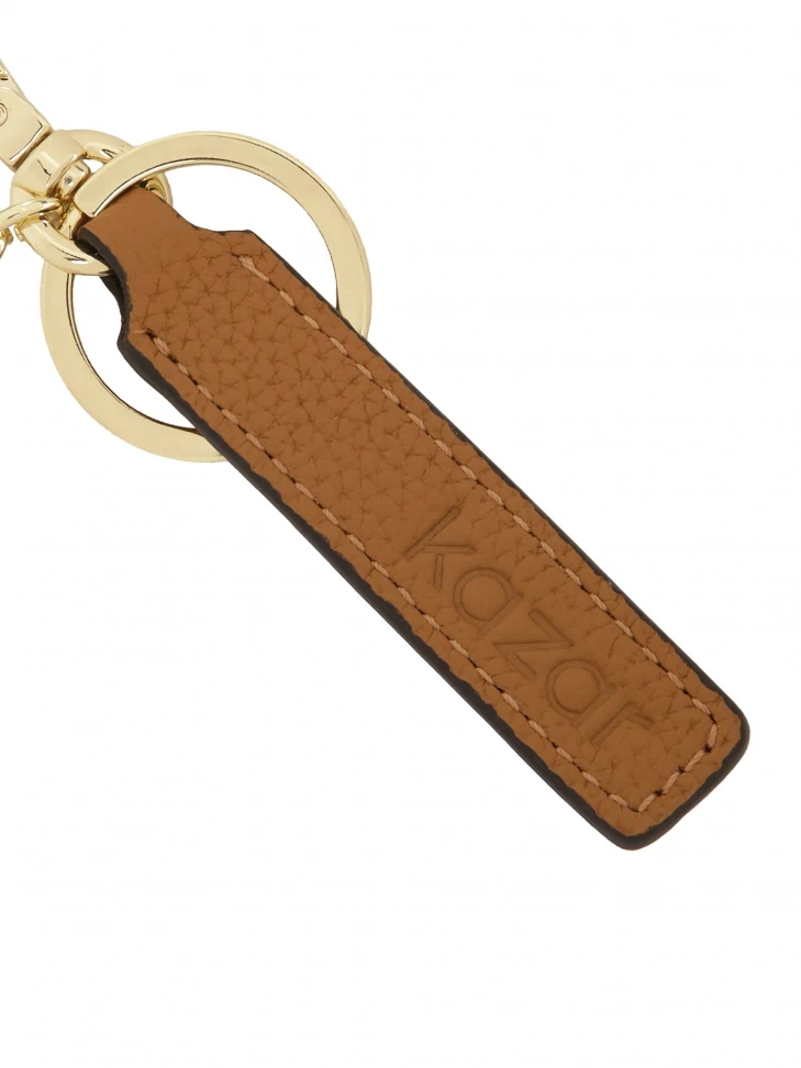 Kazar Light Brown Leather Key Ring On A Snap Hook