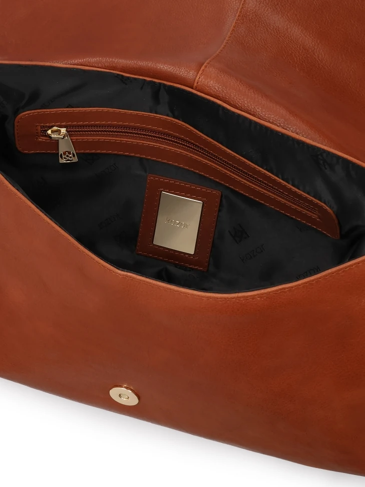 Kazar Light Brown Leather Shoulder Bag