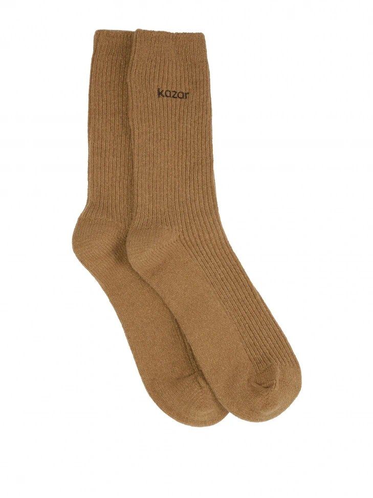 Kazar Light Brown Striped Socks