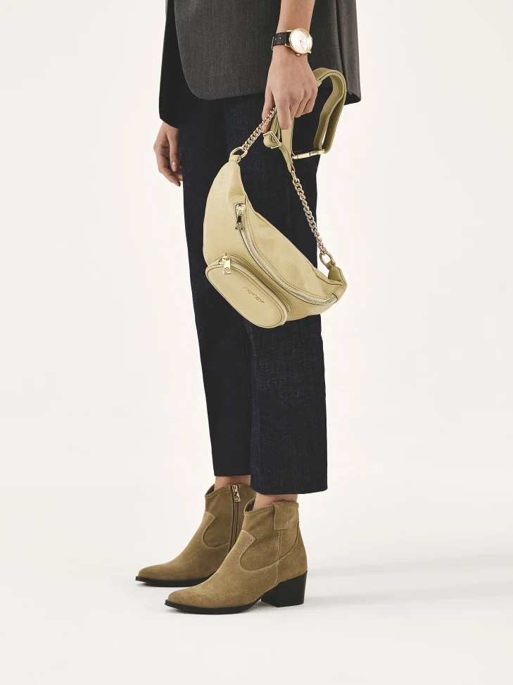 Kazar Light Brown Suede Boots In Cowboy Style