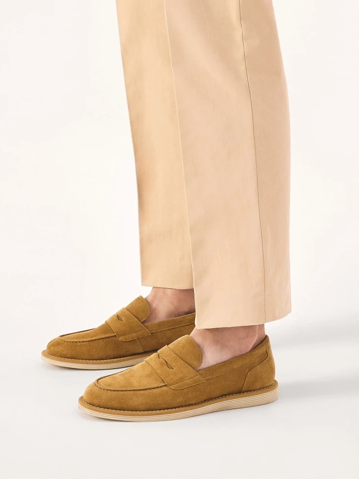 Kazar Light Brown Suede Slip-on Shoes