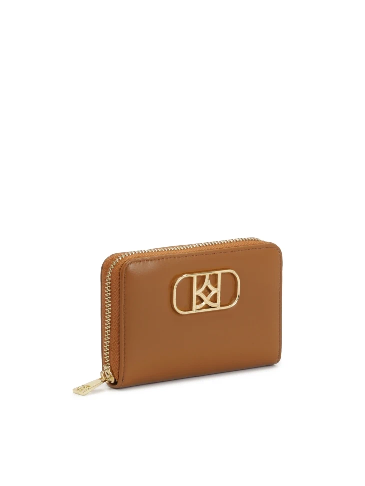 Kazar Light Brown Wallet With Decorative Monogram