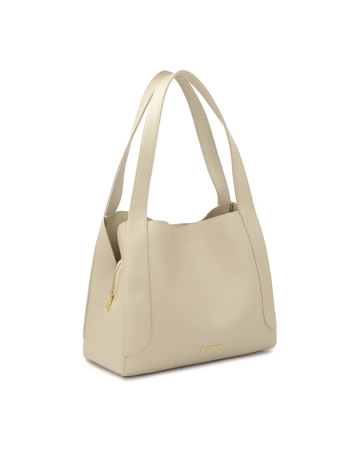 Kazar Light Gray Handbag With A Unique Shape