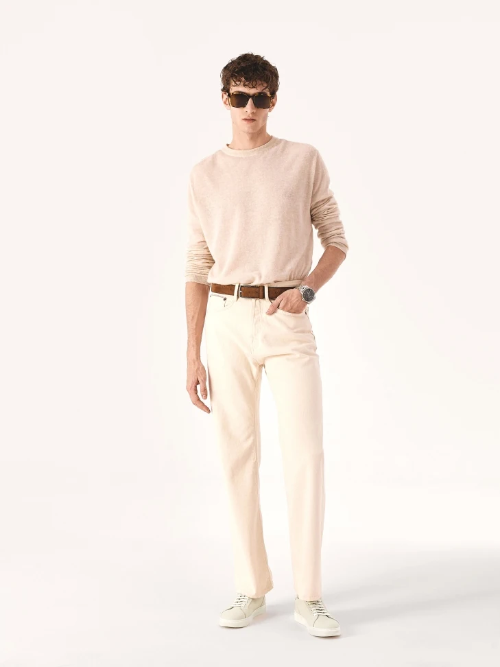 Kazar Light Gray Pea Leather Sneakers