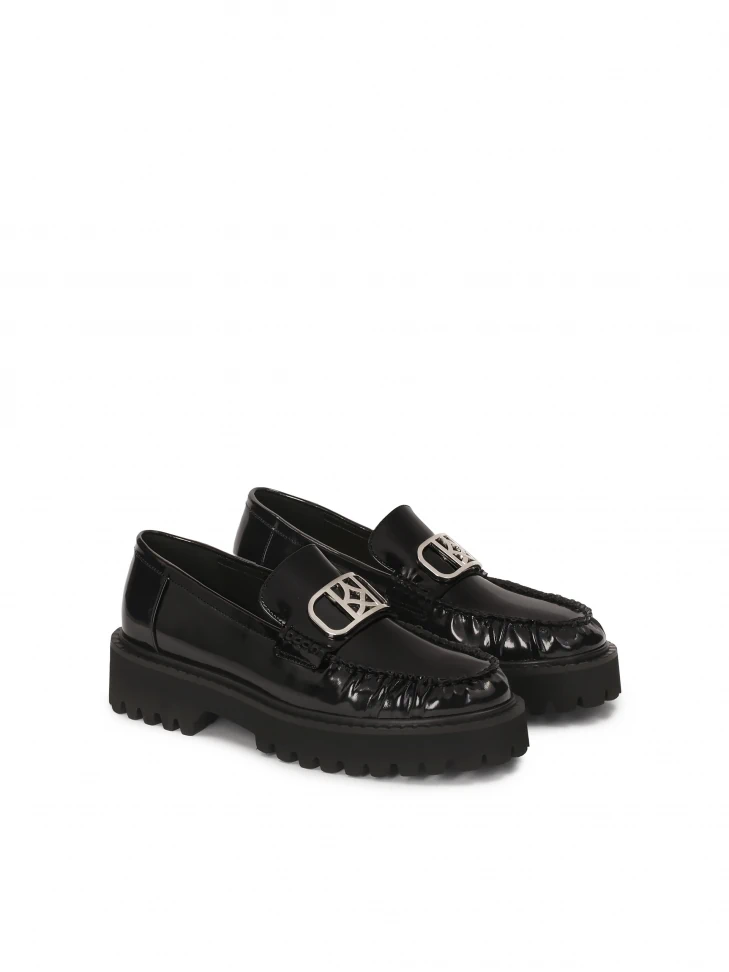 Kazar Loafers With Chunky Sole And Crinkled Upper
