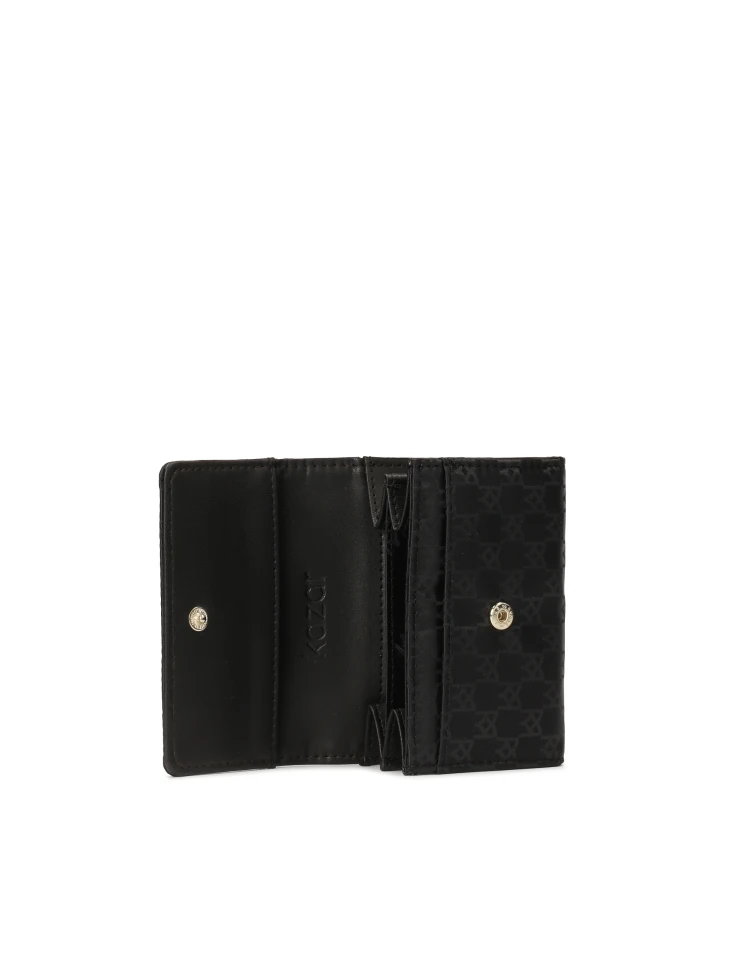 Kazar Logo-textured Black Fabric Wallet