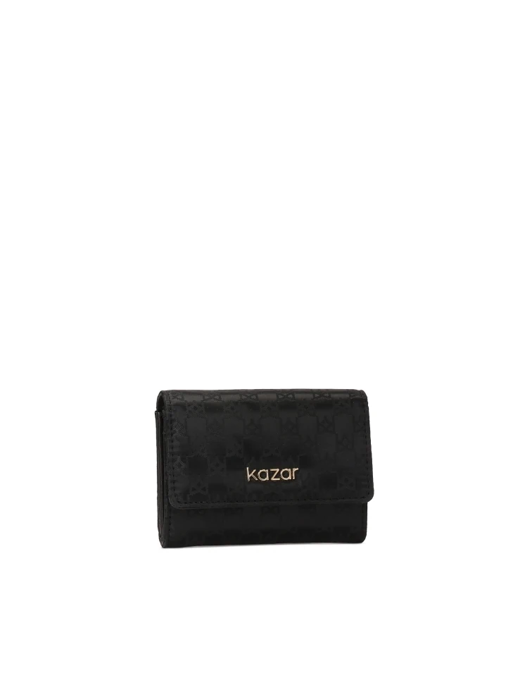 Kazar Logo-textured Black Fabric Wallet