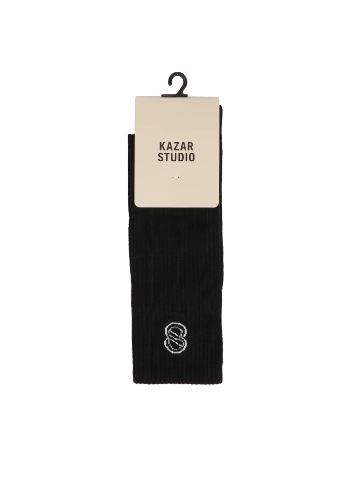 Kazar Long Black Cotton Socks
