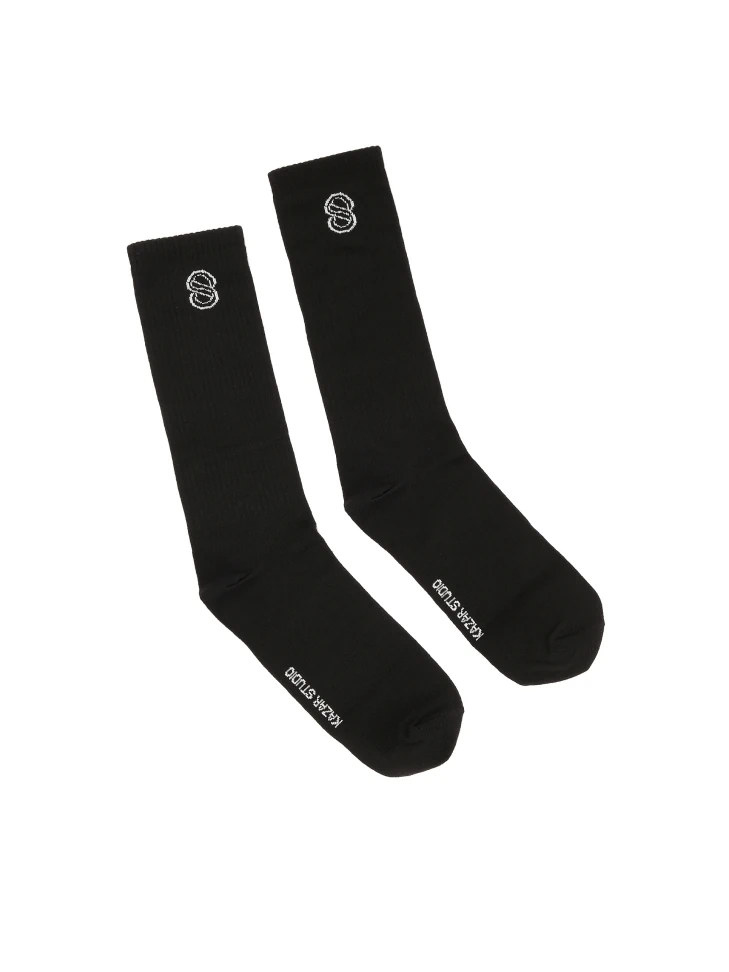 kazar Long black cotton socks