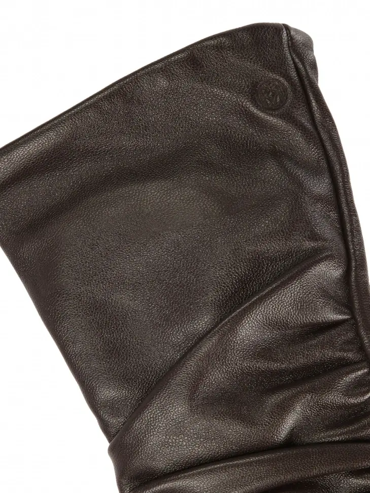 Kazar Long Dark Brown Gloves With A Crease