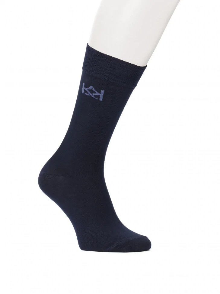 kazar Long navy blue socks with bamboo viscose