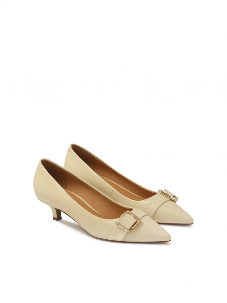 Kazar Low Leather Pumps With Buckle