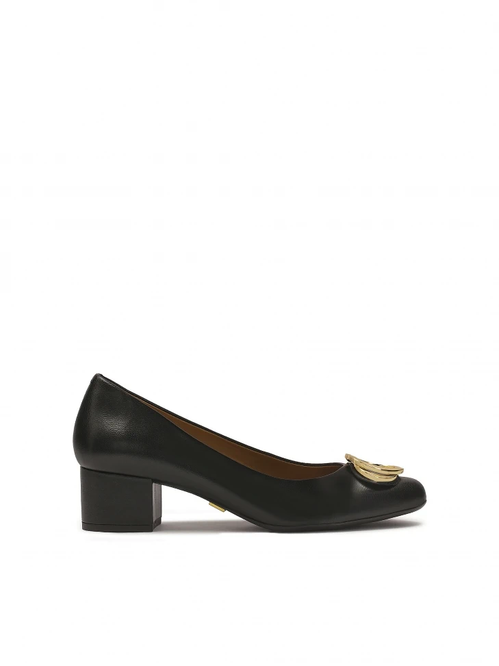 kazar Low leather pumps with metal embellishment
