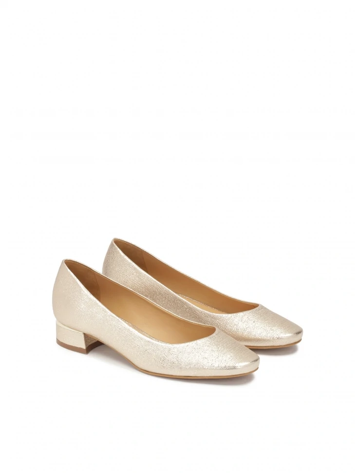 Kazar Low Pumps For Gold Metallic Leather