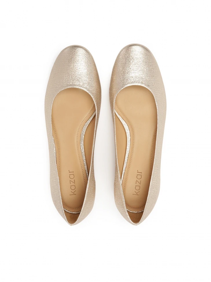 Kazar Low Pumps For Gold Metallic Leather