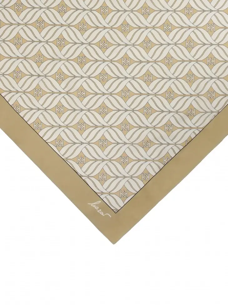Kazar Luxury Beige Silk Scarf