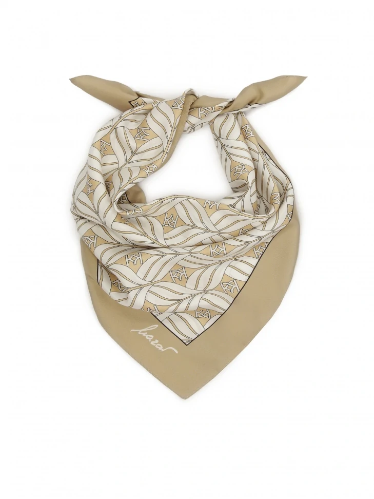 kazar Luxury beige silk scarf