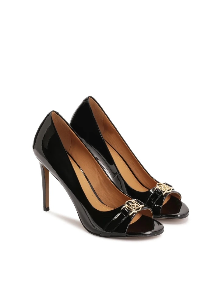 Kazar Luxury Black Peep Toe Pumps