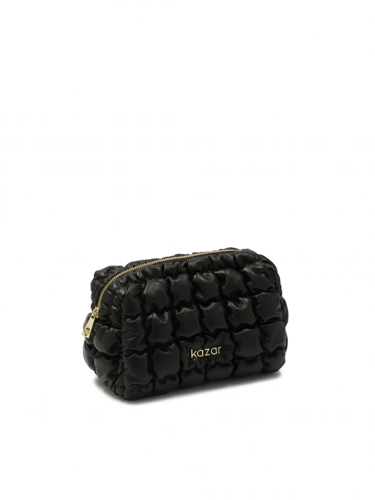 Kazar Luxury Quilted Leather Cosmetic Bag