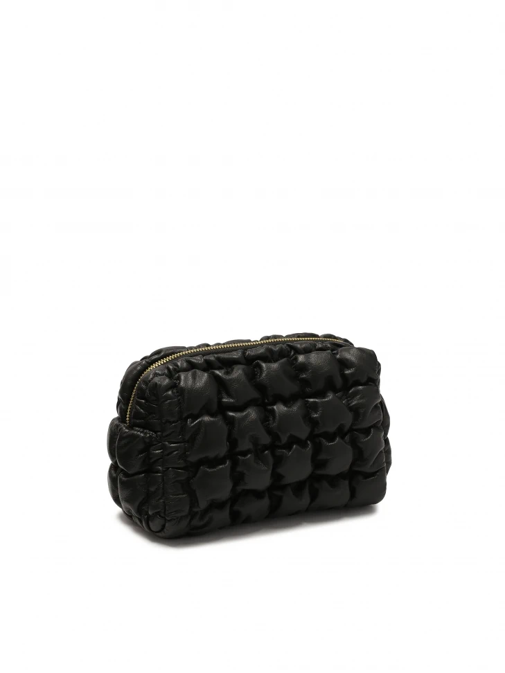 Kazar Luxury Quilted Leather Cosmetic Bag