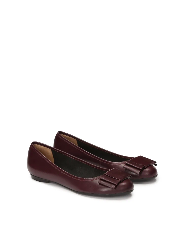 Kazar Maroon Ballerinas With A Bow