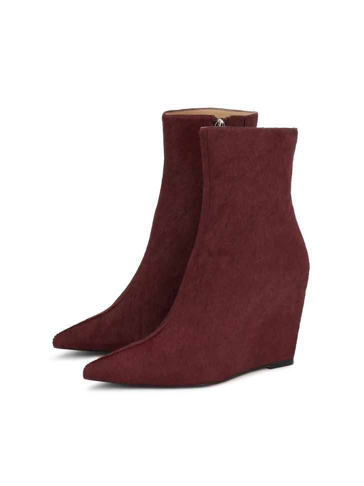 Kazar Maroon Boots With Natural Bristles