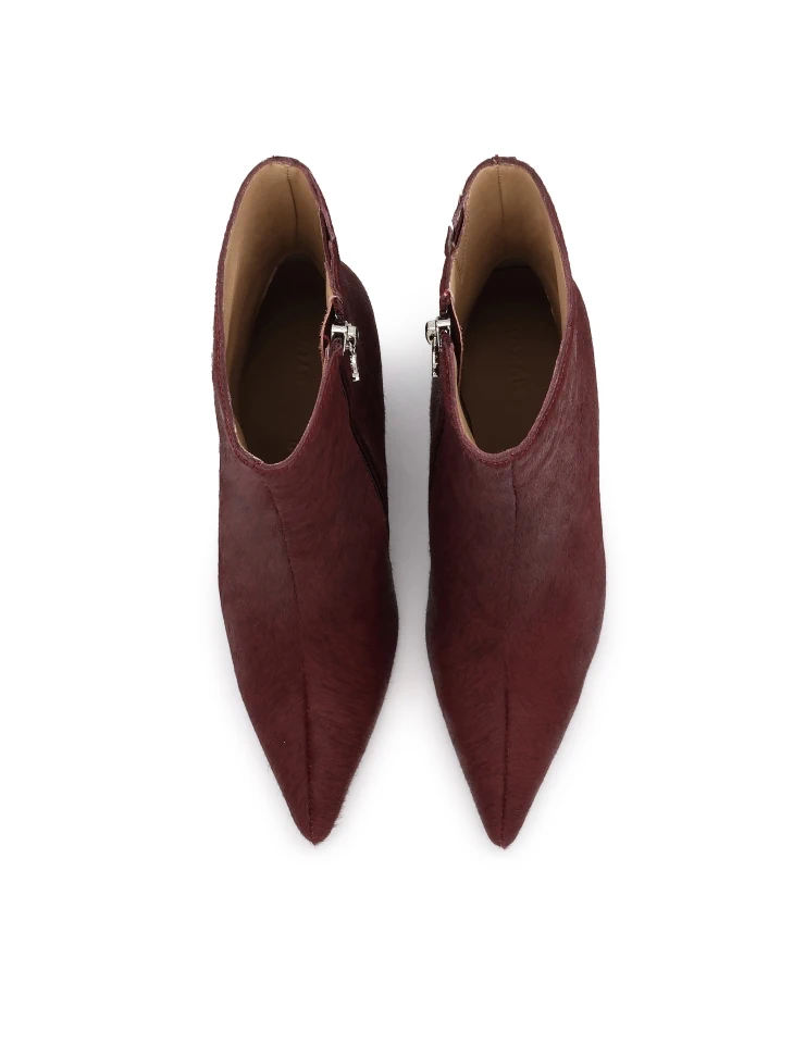 Kazar Maroon Boots With Natural Bristles