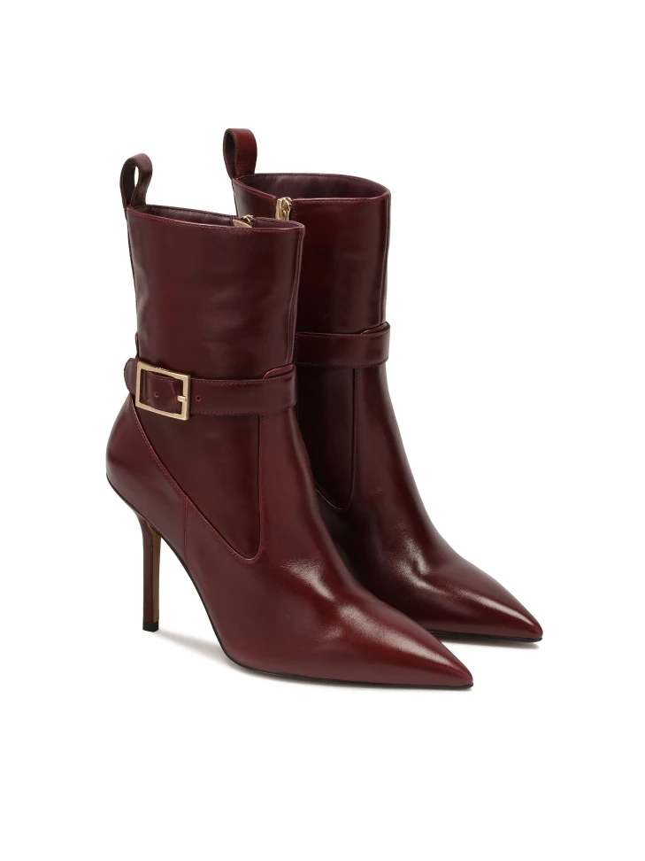 Kazar Maroon Boots With Pointed Toes