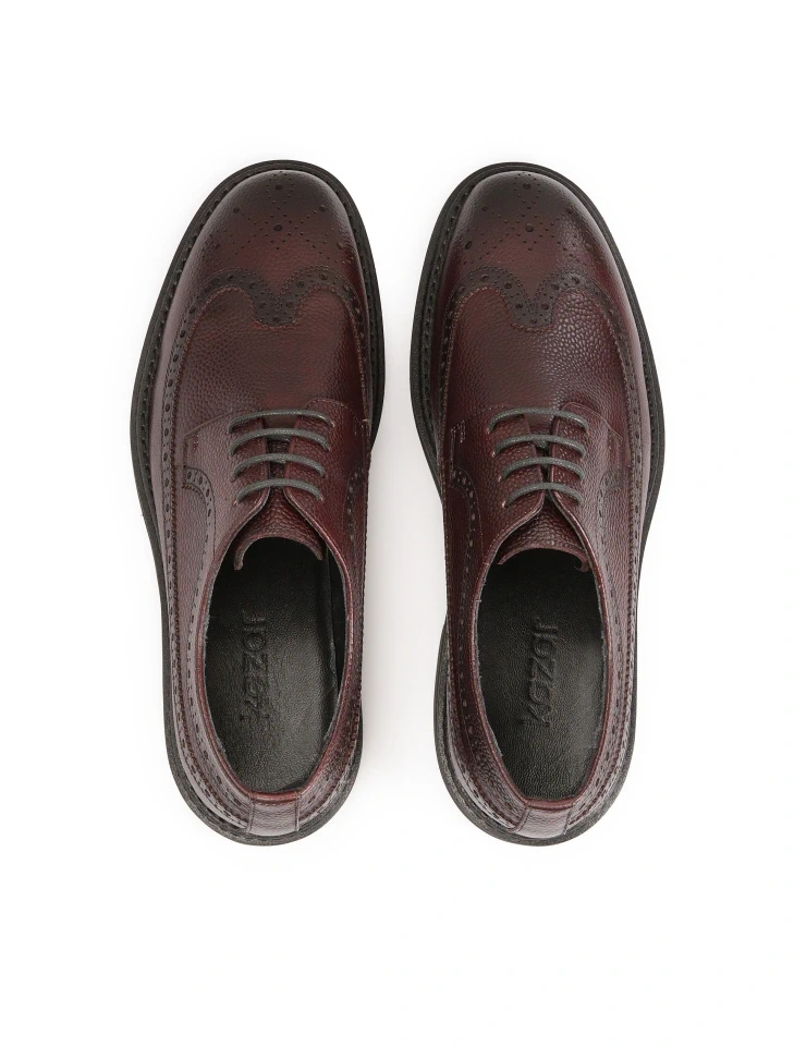 Kazar Maroon Brogue Shoes Made Of Natural Leather