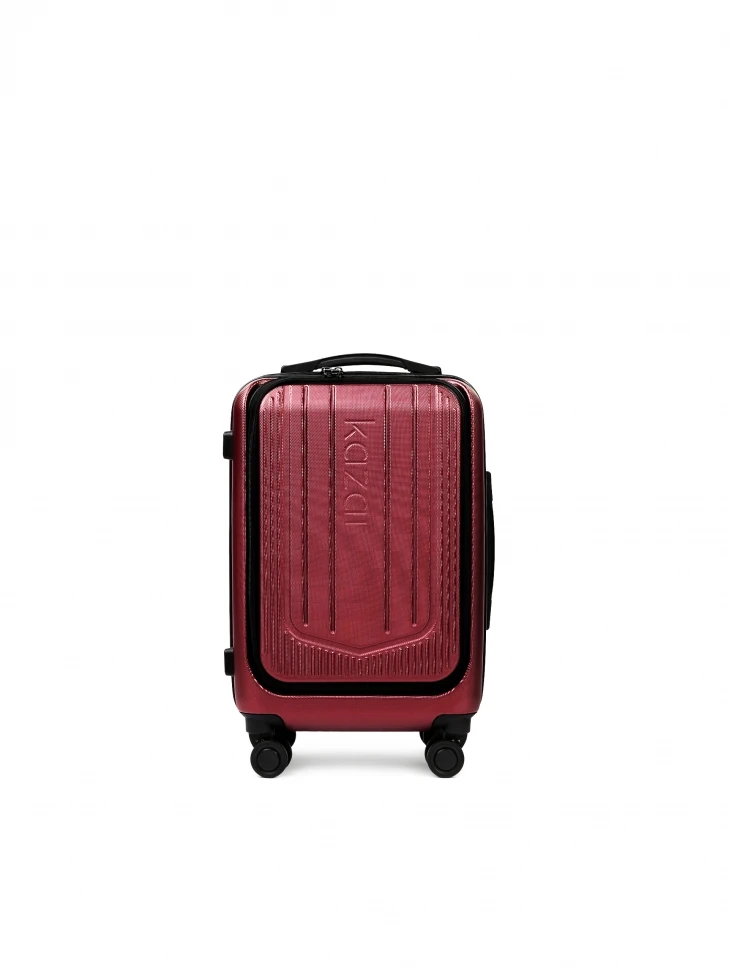 kazar Maroon cabin bag on double swivel wheels