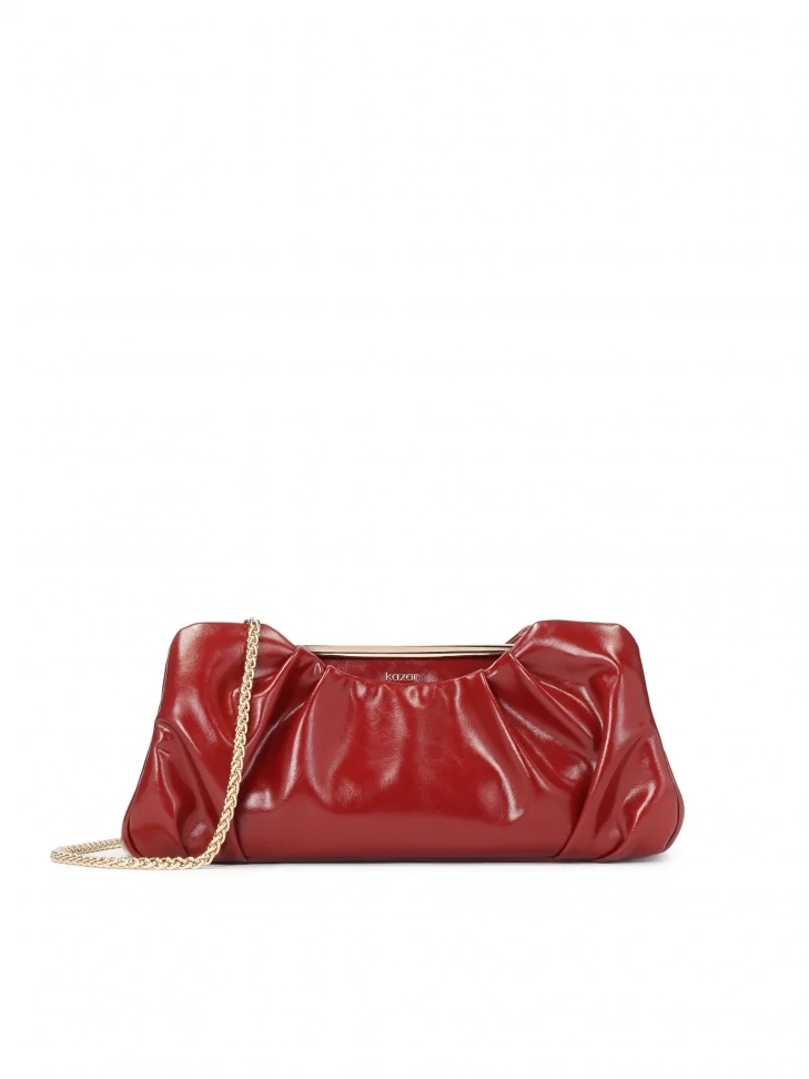 kazar Maroon elegant handbag with a crease