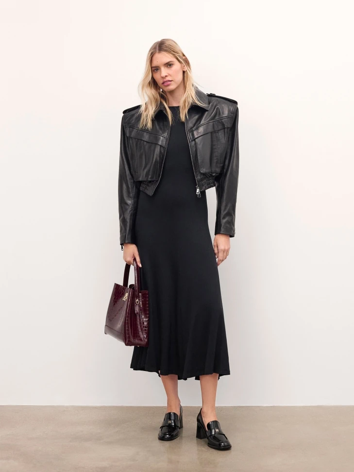 Kazar Maroon Embossed Patent Leather Handbag