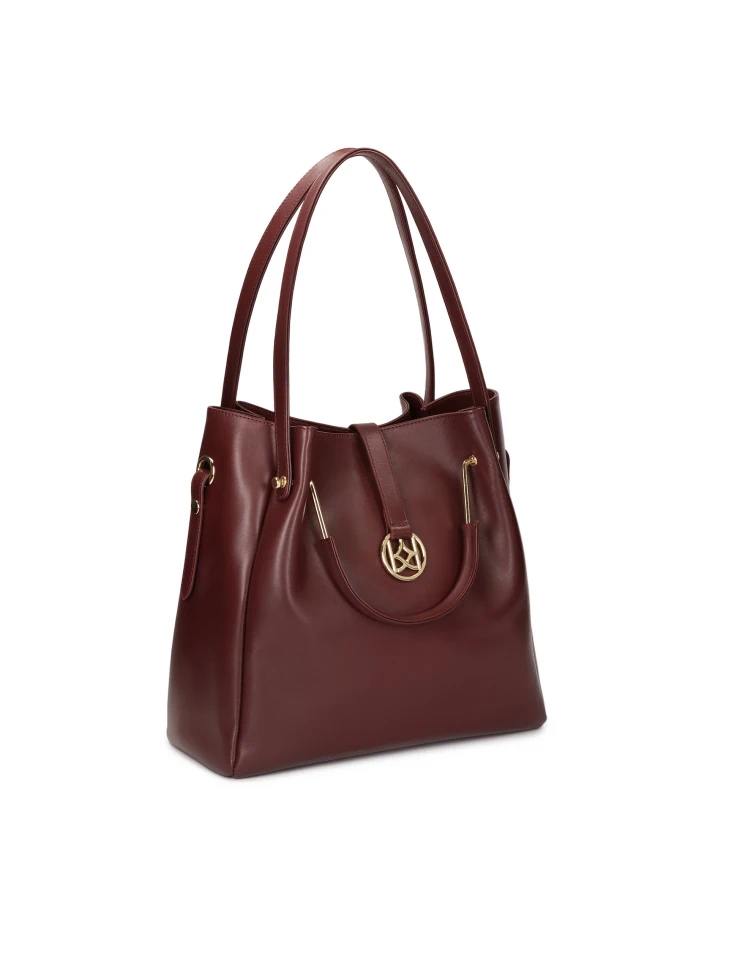 Kazar Maroon Handbag With Removable Insert