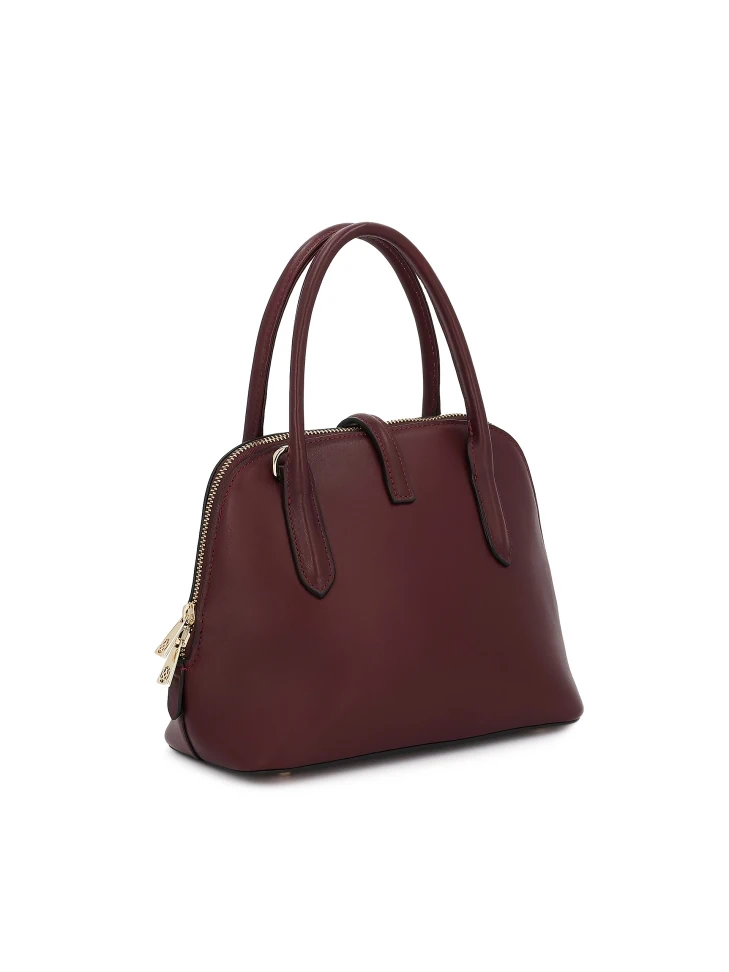 Kazar Maroon Leather Handbag With Handles