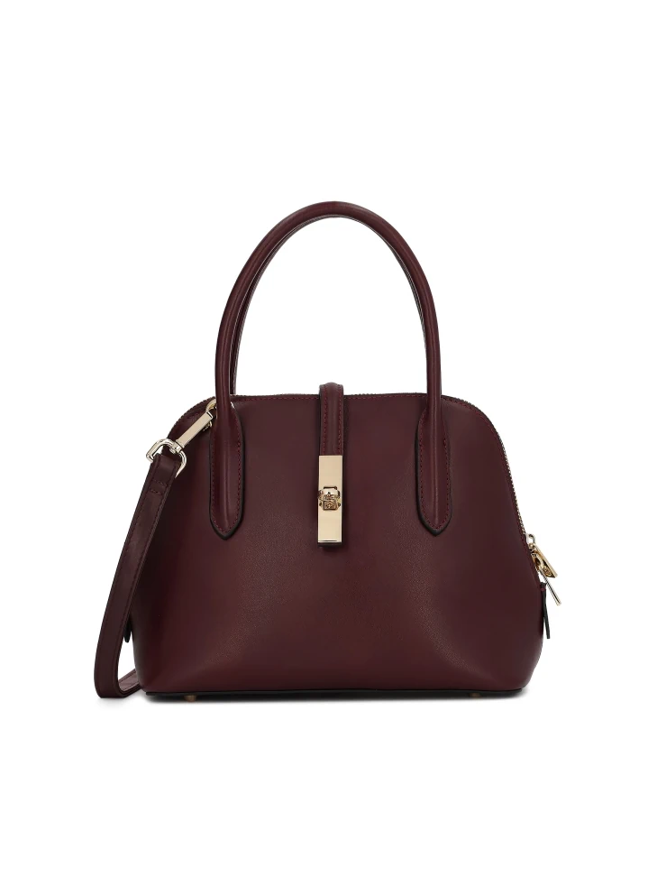 kazar Maroon leather handbag with handles