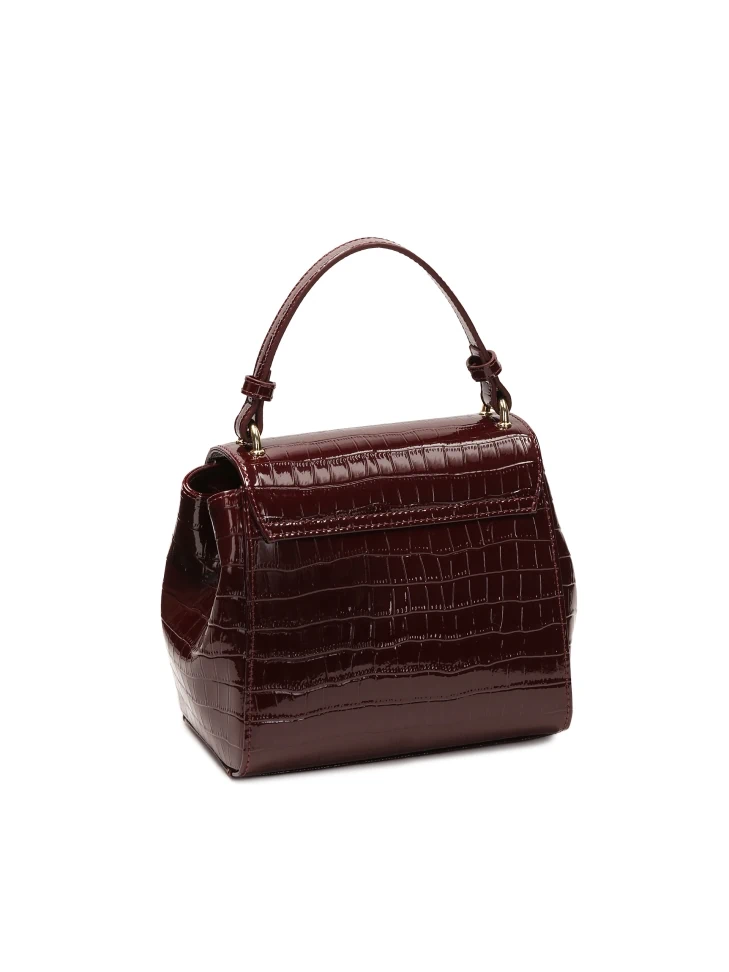 Kazar Maroon Patent Leather Handbag