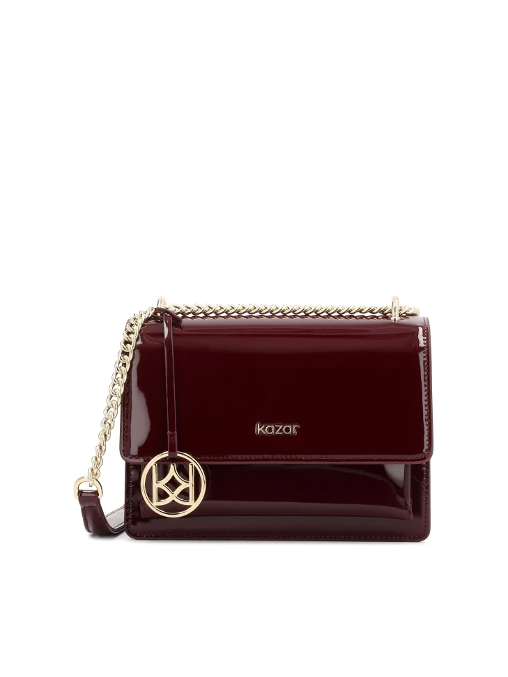 kazar Maroon patent leather handbag