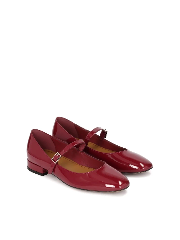 Kazar Maroon Patent Leather Mary Jane Pumps