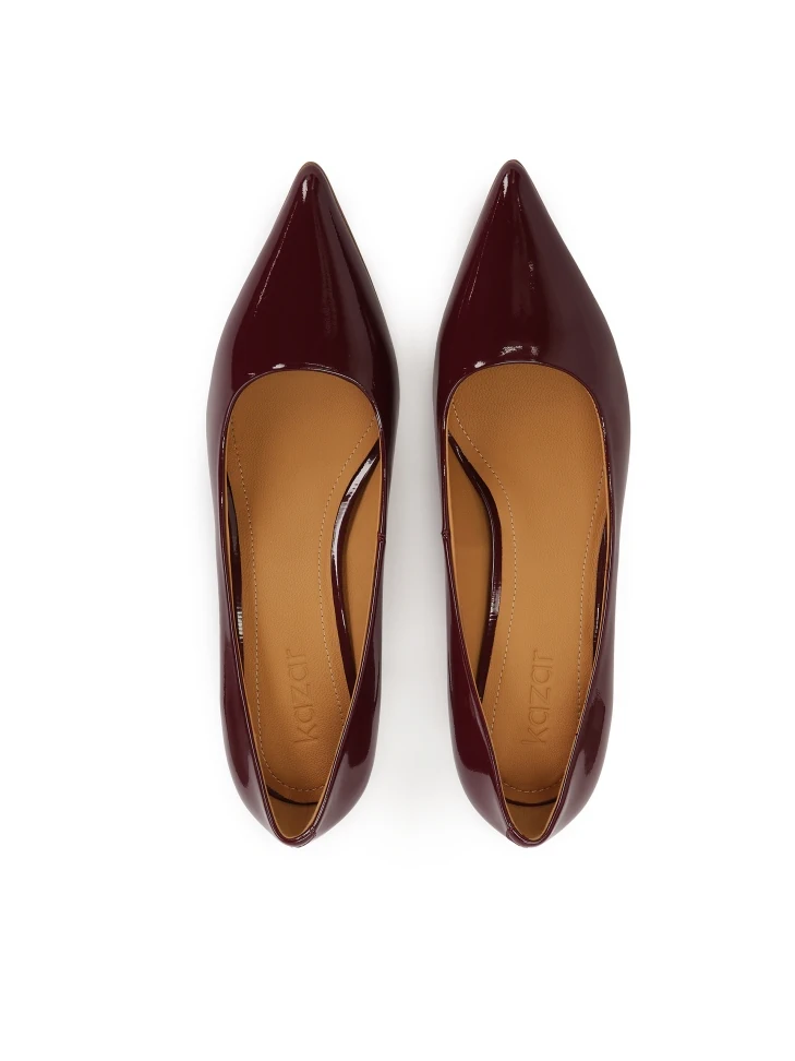 Kazar Maroon Patent Leather Pumps