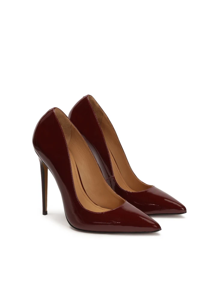 Kazar Maroon Patent Leather Pumps