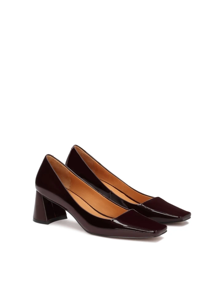 Kazar Maroon Patent Leather Pumps
