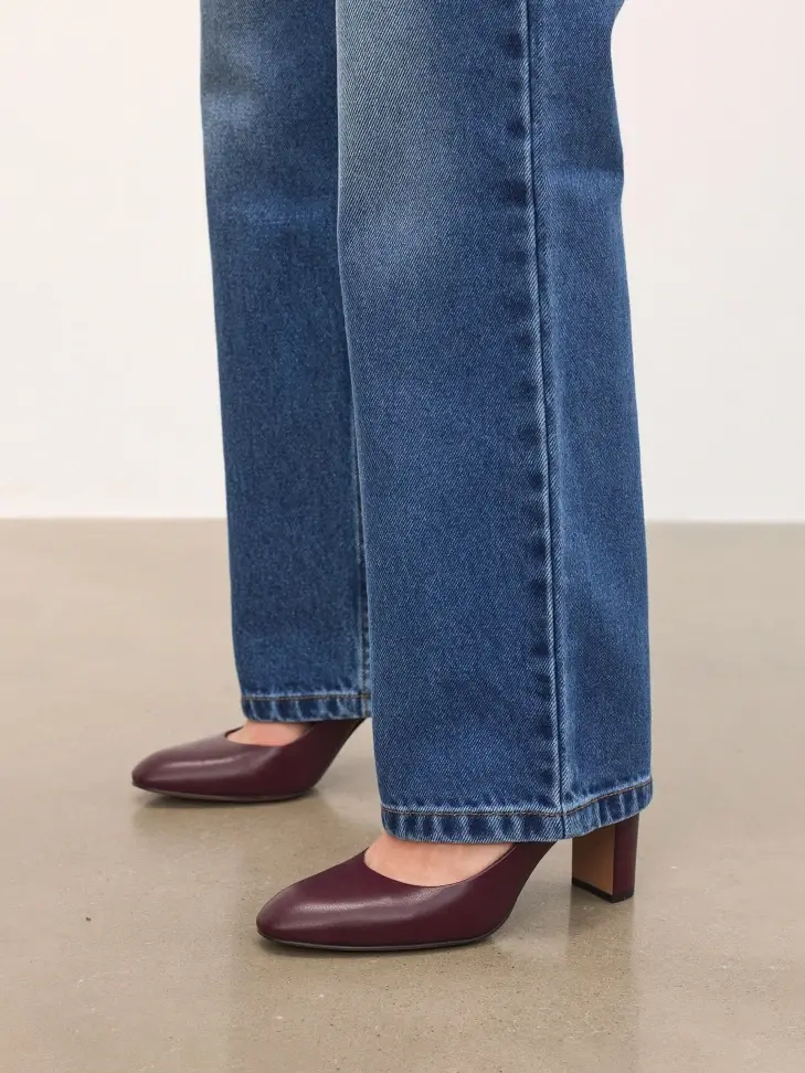 Kazar Maroon Pumps With Rounded Noses