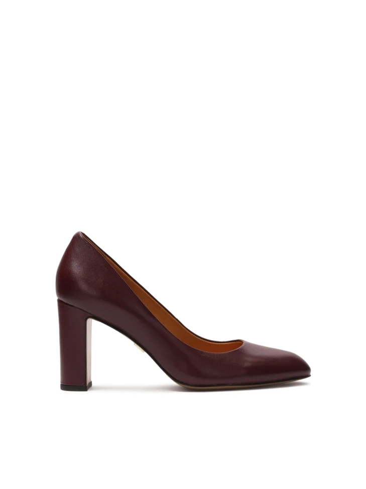 kazar Maroon pumps with rounded noses