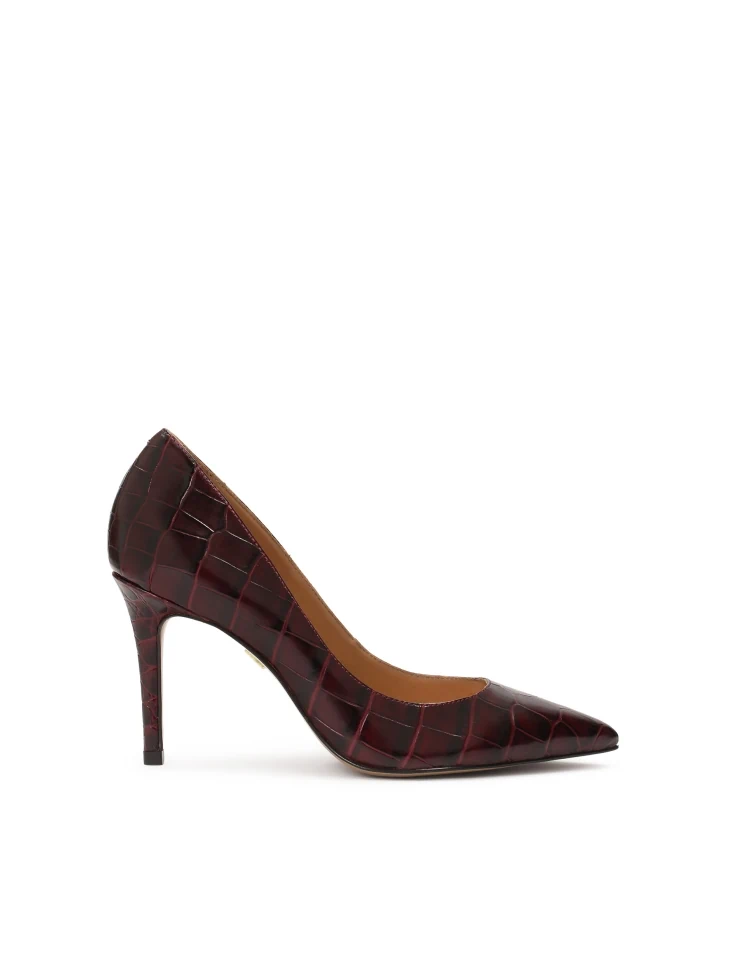 kazar Maroon shaded croco patterned pumps