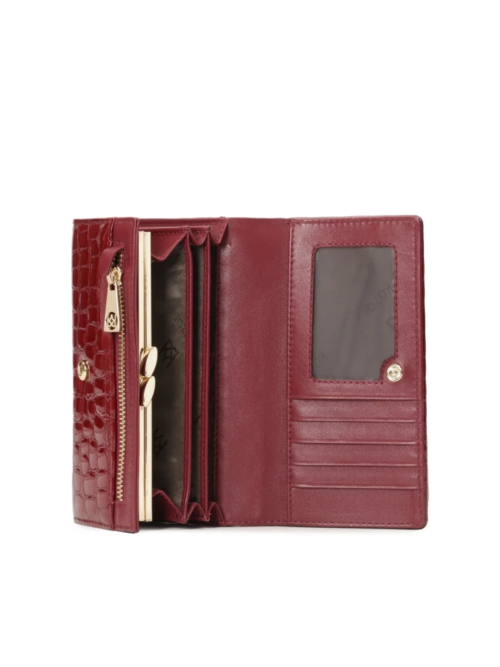 Kazar Medium-sized Patent Wallet In Burgundy Color